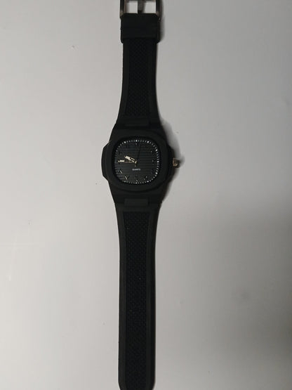 Black Arabic Aura Scilicon Strap Watch