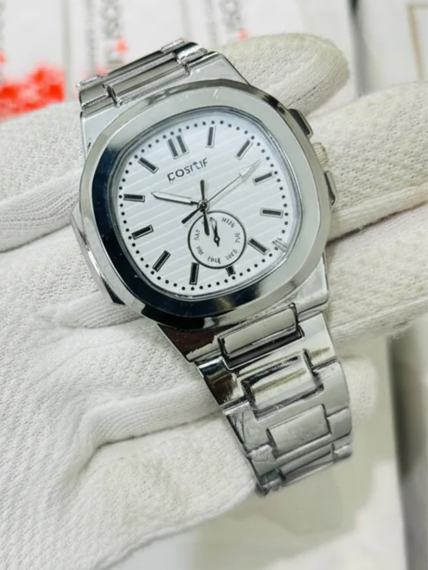 PP Square Nautilus Stainless Steel Watch for Men & Boys