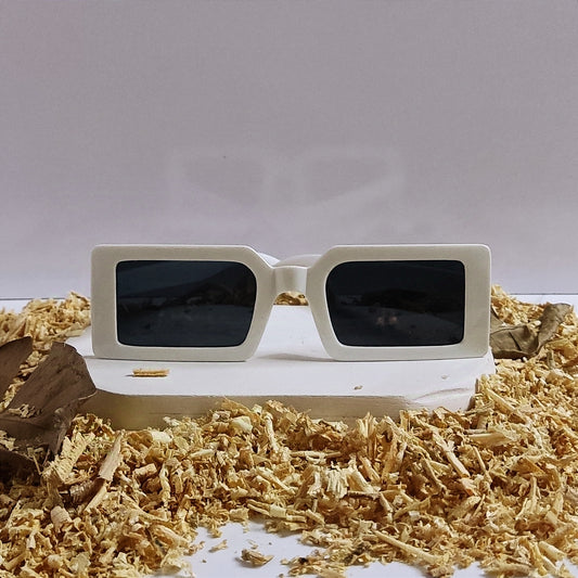 Unisex - Retro Rectangle White