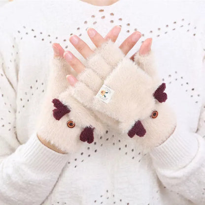 Winter Fingerless Horn Gloves for Women